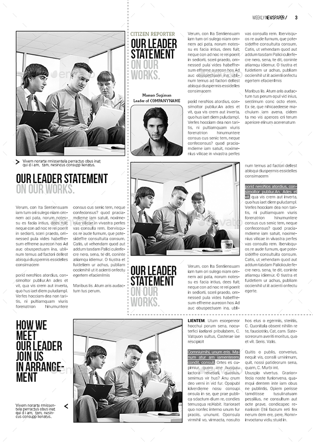 A3 Newspaper Template by spidergraph GraphicRiver